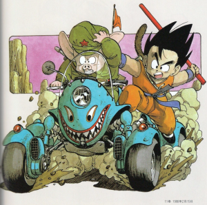 Oolong e Goku na primeira série de Dragon Ball. (Reprodução)
