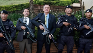 Coronel da reserva Mello Araújo durante encontro com Jair Bolsonaro. Imagem de reprodução / redes sociais.