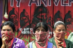 A rebelião liderada pelos zapatistas em 1994 foi um desafio ao poder corporativo. (Foto de Susana Gonzalez/Newsmakers)